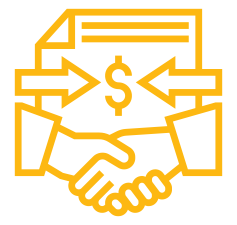 Ícono de dos manos estrechándose.